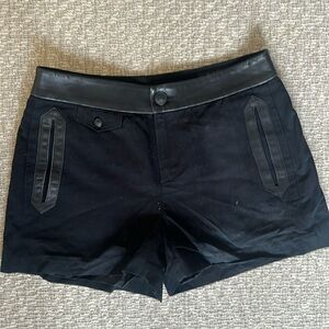 Rag & Bone black shorts with black leather trim